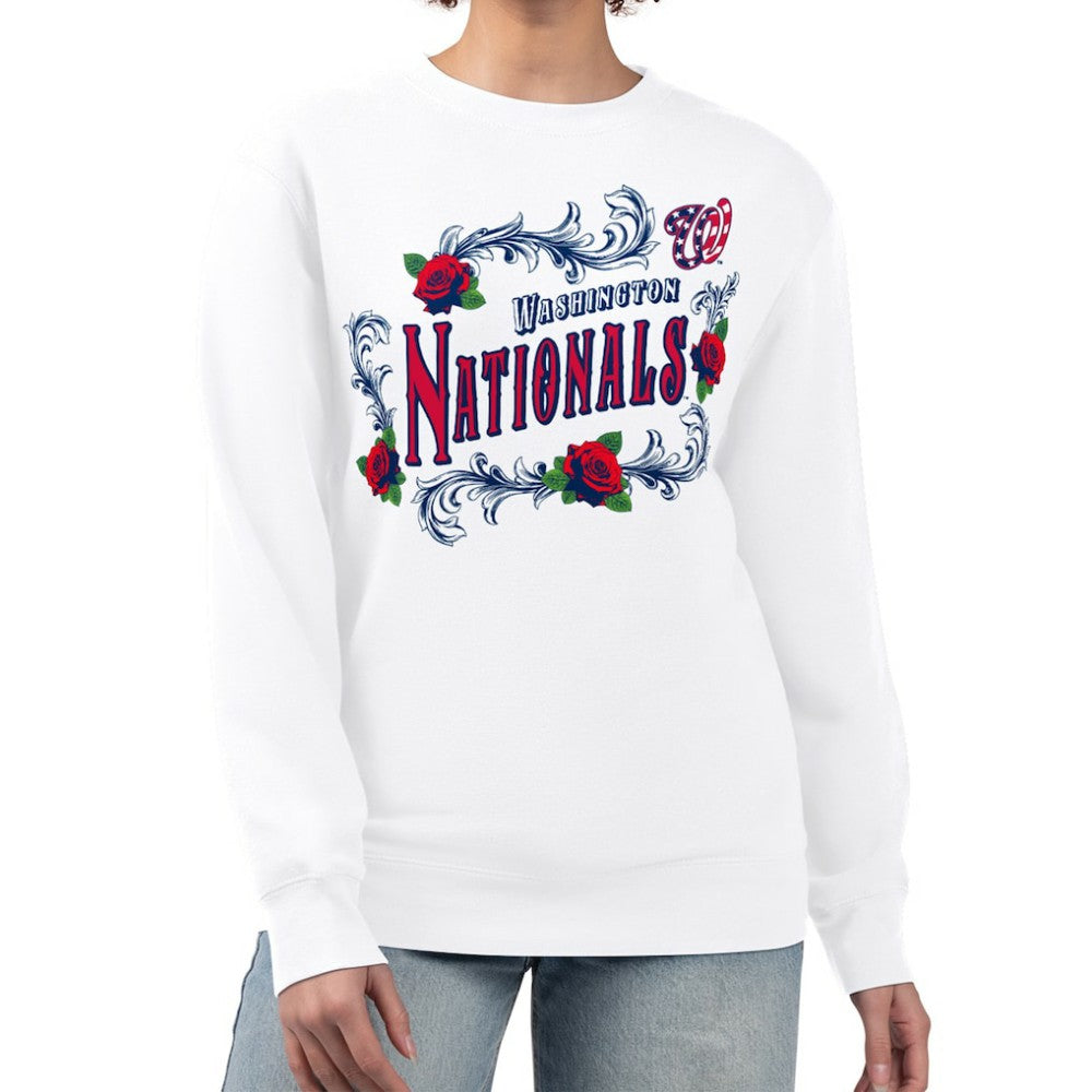 Washington Nationals G-III 4Her by Carl Banks Women's Retro Roses Fleece Pullover Sweatshirt for sale