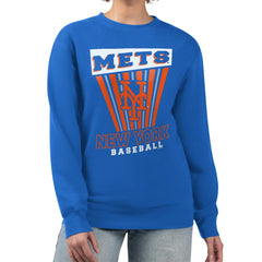New York Mets Starter Women's Poster Print Pullover Sweatshirt Sale