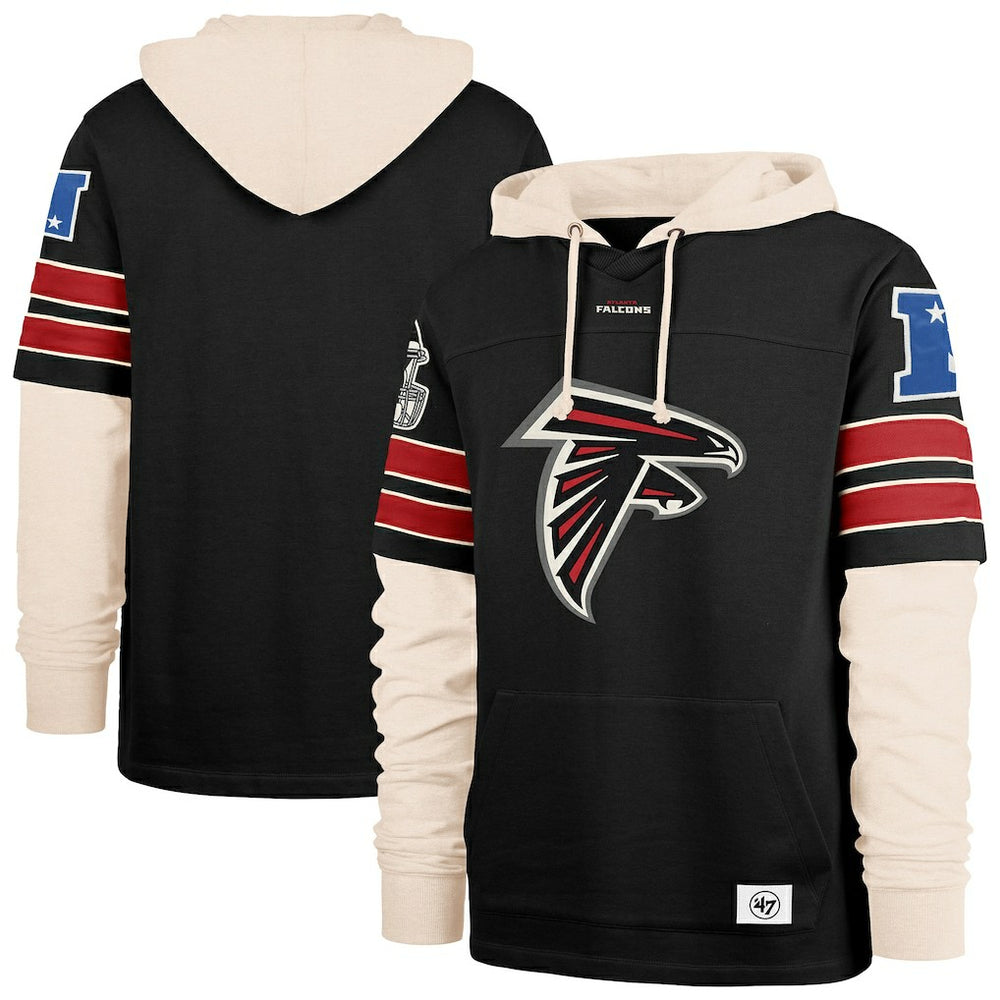 Atlanta Falcons '47 Split Zone Cornerback Duo Hoodie - Black - 47 brand