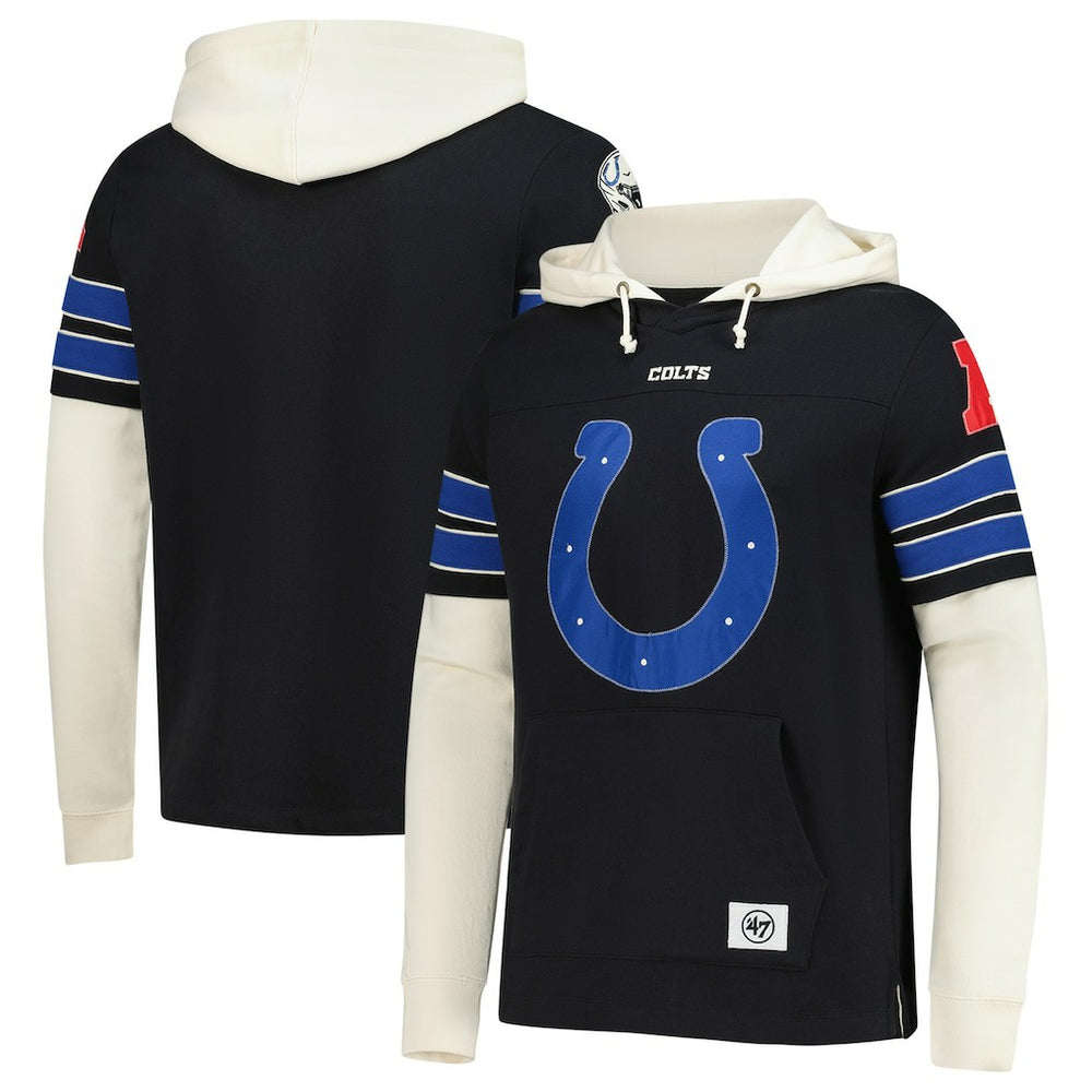 Indianapolis Colts '47 Split Zone Cornerback Duo Hoodie - Black - 47 brand