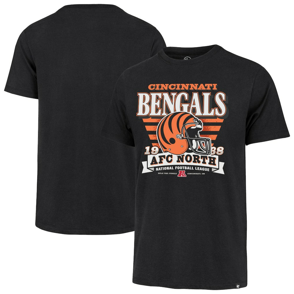 Cincinnati Bengals '47 Stripe Splash Franklin Throwback T-Shirt - Black - 47 brand