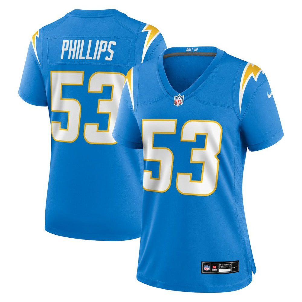 Del'Shawn Phillips Los Angeles Chargers Women's Team Game Jersey - Powder Blue - Nike