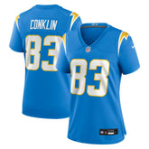 Tyler Conklin Los Angeles Chargers Women's Team Game Jersey - Powder Blue - Nike