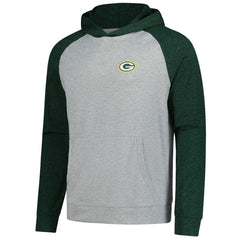 Green Bay Packers Antigua Urgent Pullover Hoodie - Heather Gray/Black - NFL