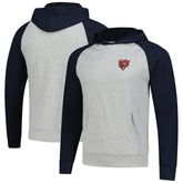 Chicago Bears Antigua Urgent Pullover Hoodie - Heather Gray/Navy - NFL
