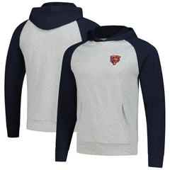 Chicago Bears Antigua Urgent Pullover Hoodie - Heather Gray/Navy - NFL