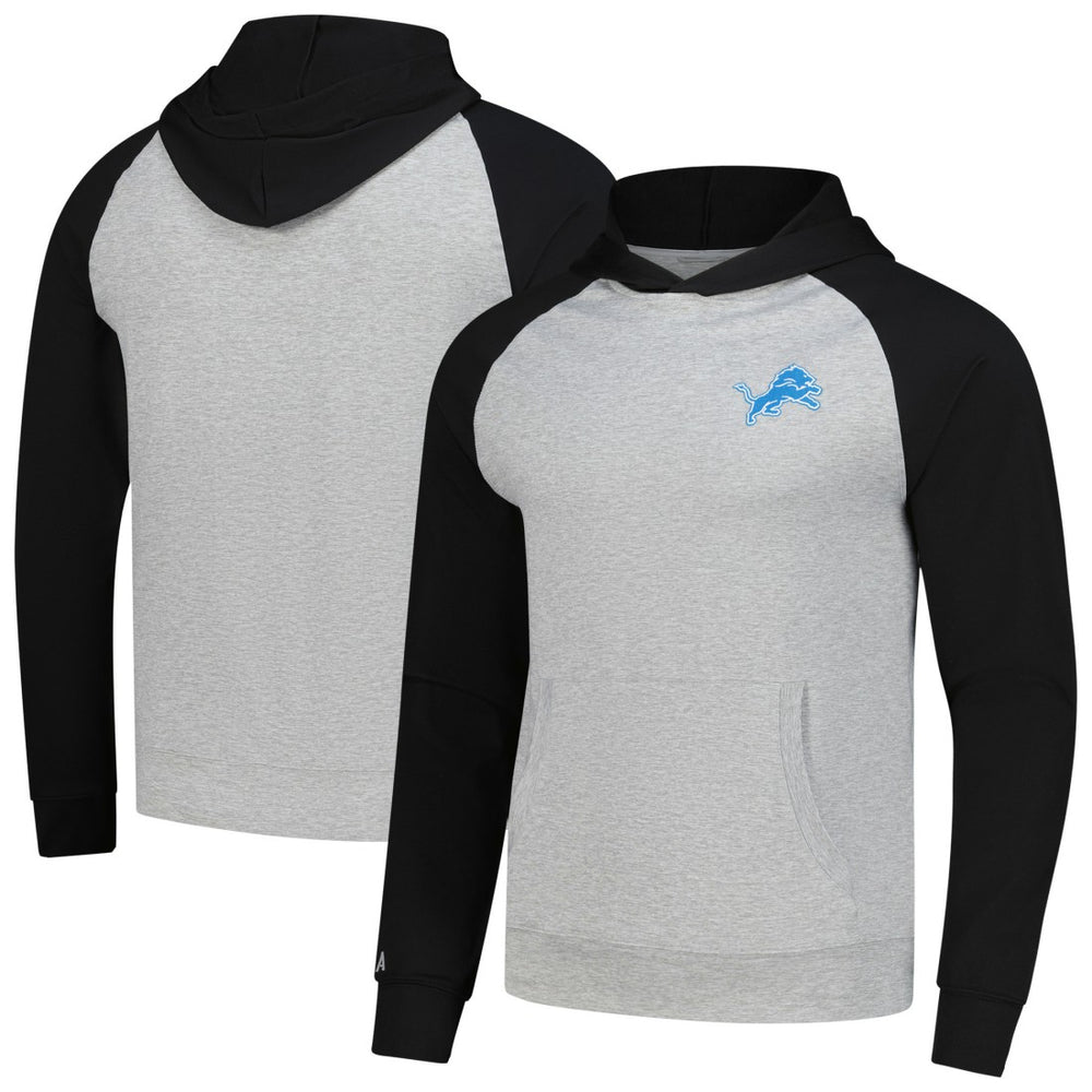 Detroit Lions Antigua Urgent Pullover Hoodie - Heather Gray/Black - NFL
