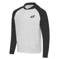 Philadelphia Eagles Antigua Urgent Pullover Hoodie - Black/Heather Gray - NFL