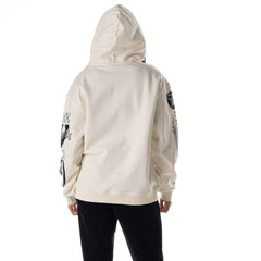 Las Vegas Raiders The Wild Collective Unisex Stacked Graphic Sleeve Fleece Hoodie - Cream - NFL