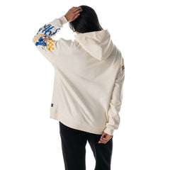 Los Angeles Chargers The Wild Collective Unisex Stacked Graphic Sleeve Fleece Hoodie - Cream - NFL