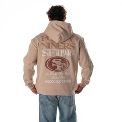 San Francisco 49ers The Wild Collective Unisex Oversized Graphic Fleece Hoodie - Tan - NFL