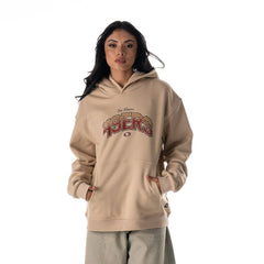 San Francisco 49ers The Wild Collective Unisex Oversized Graphic Fleece Hoodie - Tan - NFL