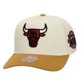 Mitchell & Ness Chicago Bulls Ochre Dusted Double Two-Toned Pro Crown Adjustable Hat Cream