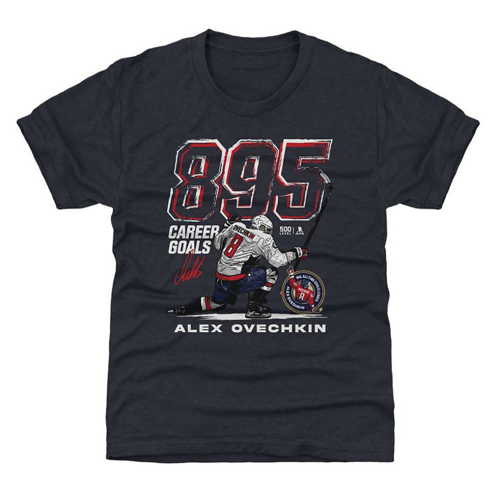 Alexander Ovechkin Washington Capitals 500 Level Youth NHL All-Time Leading Goal Scorer Grunge T-Shirt - Navy | NHL discount