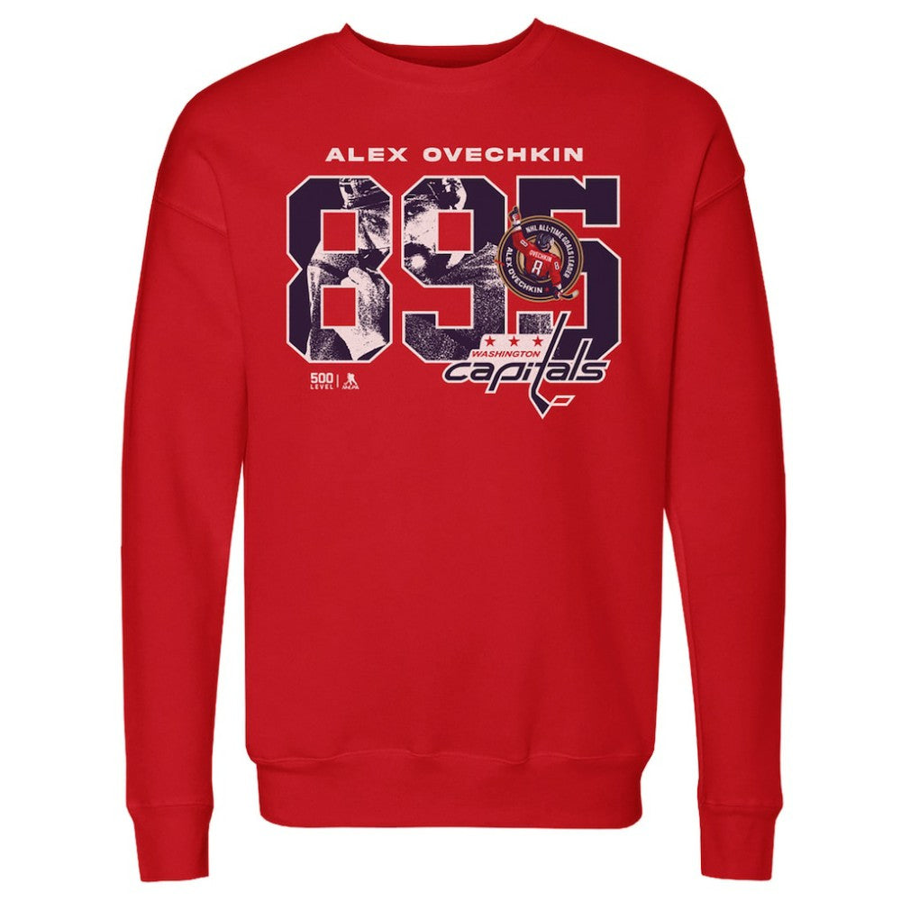 Alexander Ovechkin Washington Capitals 500 Level NHL All-Time Leading Goal Scorer Overlay Pullover Sweatshirt - Red | NHL online