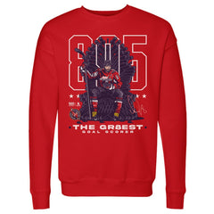 Alexander Ovechkin Washington Capitals 500 Level NHL All-Time Leading Goal Scorer Throne Pullover Sweatshirt - Red | NHL on sale