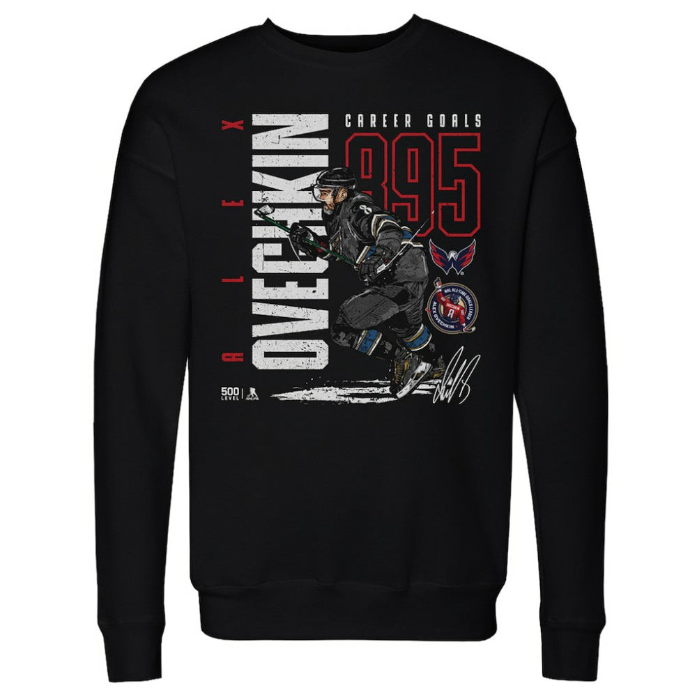Alexander Ovechkin Washington Capitals 500 Level NHL All-Time Leading Goal Scorer Throwback Pullover Sweatshirt - Black | NHL online