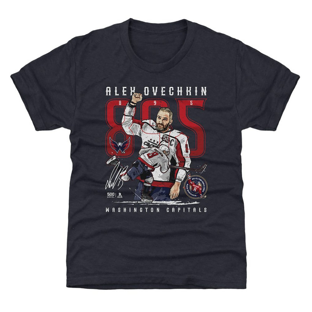 Alexander Ovechkin Washington Capitals 500 Level Youth NHL All-Time Leading Goal Scorer The Shot T-Shirt - Navy | NHL on sale