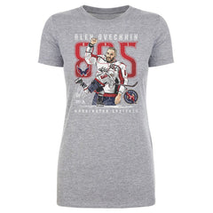 Alexander Ovechkin Washington Capitals 500 Level Women's NHL All-Time Leading Goal Scorer The Shot T-Shirt - Heather Gray | NHL Lifestyle
