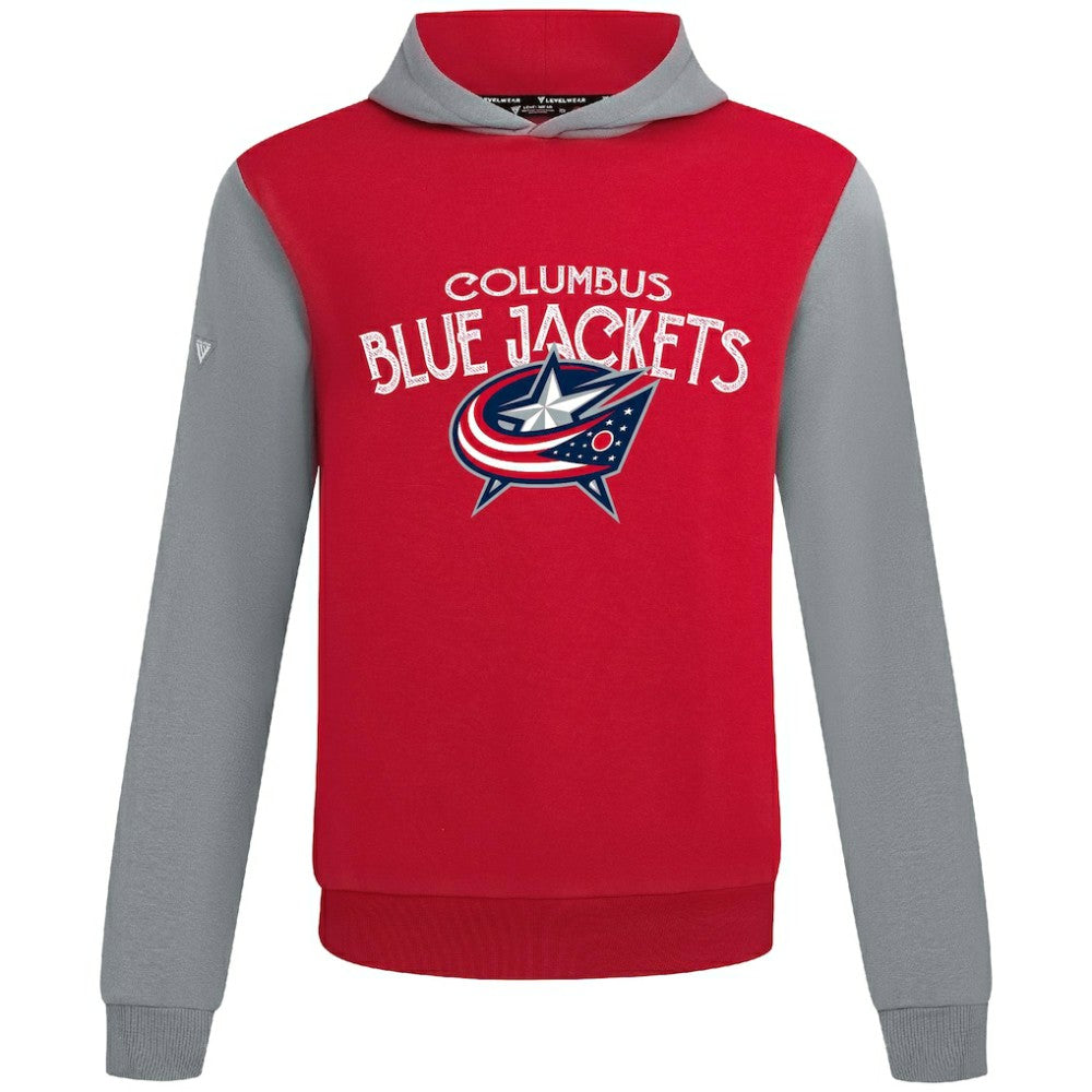 Columbus Blue Jackets Levelwear Ultimate Mission Pullover Hoodie - Red/Gray | NHL Clearance