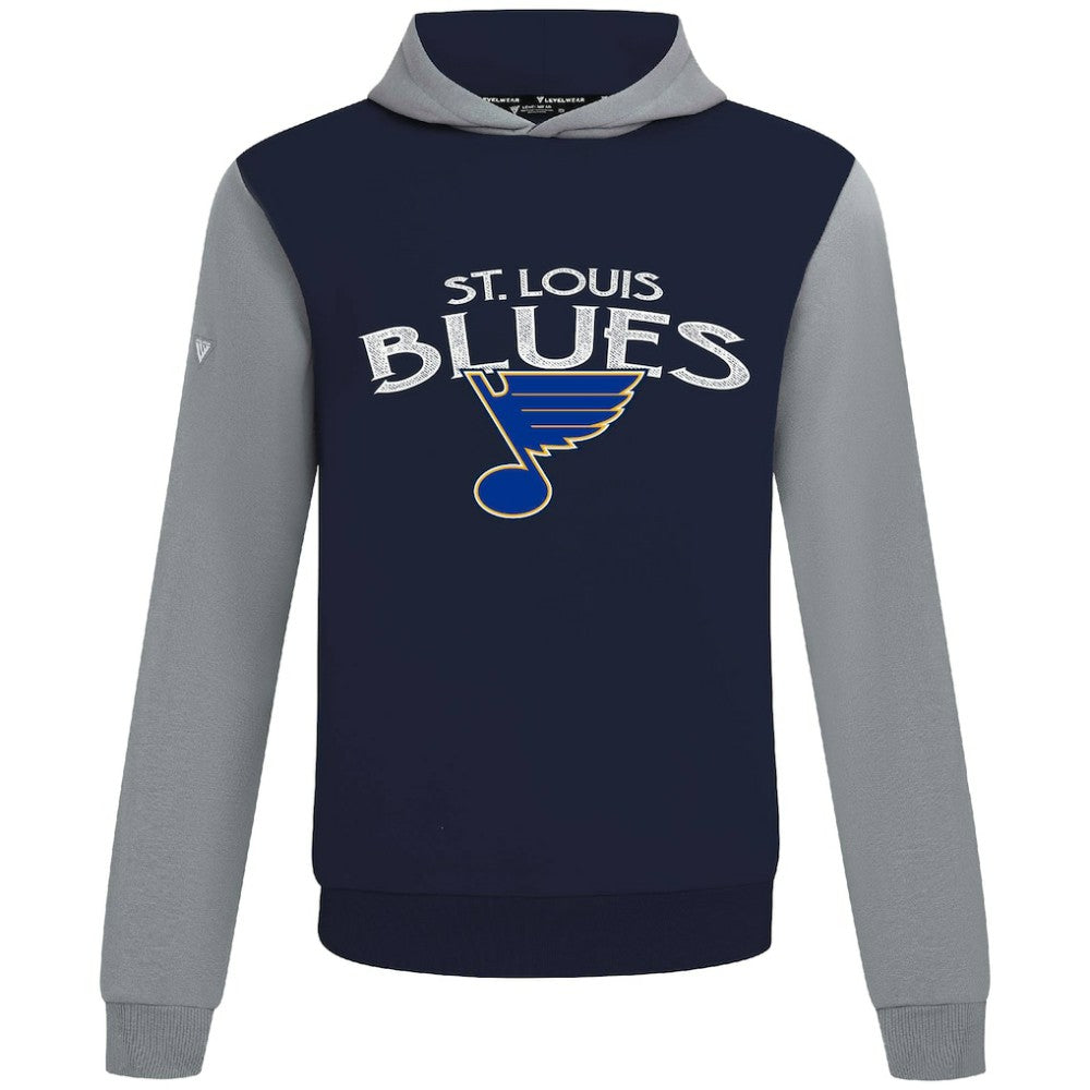 St. Louis Blues Levelwear Ultimate Mission Pullover Hoodie - Navy/Gray | NHL near me