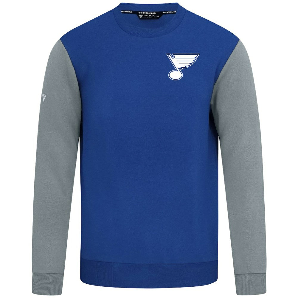 St. Louis Blues Levelwear Ultimate Response Sweatshirt - Royal/Gray | NHL Clearance