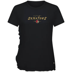 Ottawa Senators Levelwear Women's Airflow Scratched T-Shirt - Black | NHL Clearance