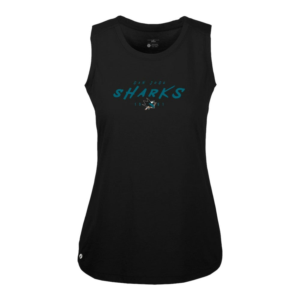 San Jose Sharks Levelwear Women's Macy Scratched Tank Top - Black | NHL discount