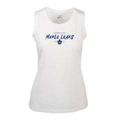 Toronto Maple Leafs Levelwear Women's Macy Scratched Tank Top - White | NHL near me
