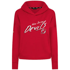 New Jersey Devils Levelwear Women's Sweet Sizzle Tri-Blend Cropped Pullover Hoodie - Red | NHL near me