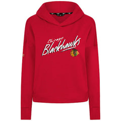 Chicago Blackhawks Levelwear Women's Sweet Sizzle Tri-Blend Cropped Pullover Hoodie - Red | NHL Clearance