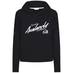 Colorado Avalanche Levelwear Women's Sweet Sizzle Tri-Blend Cropped Pullover Hoodie - Black | NHL on sale