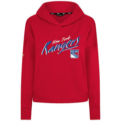 New York Rangers Levelwear Women's Sweet Sizzle Tri-Blend Cropped Pullover Hoodie - Red | NHL on sale