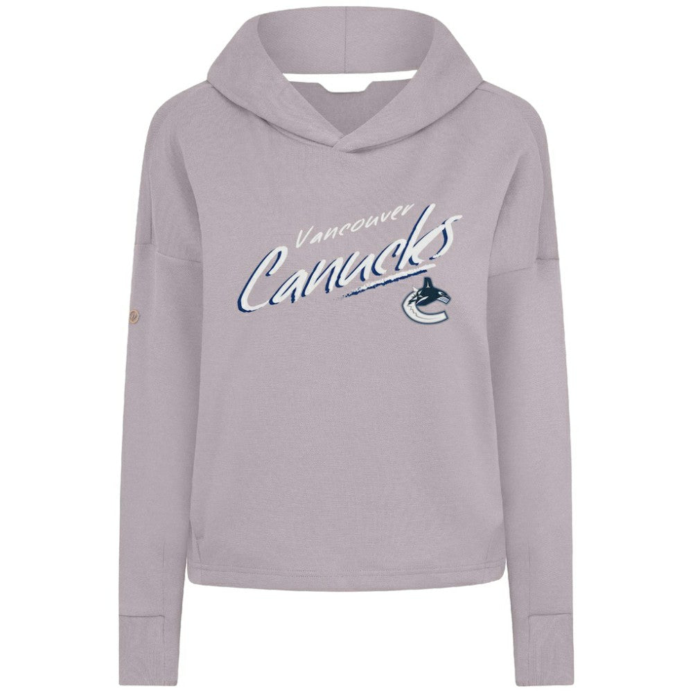 Vancouver Canucks Levelwear Women's Sweet Sizzle Tri-Blend Cropped Pullover Hoodie - Gray | NHL Lifestyle