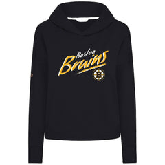 Boston Bruins Levelwear Women's Sweet Sizzle Tri-Blend Cropped Pullover Hoodie - Black | NHL sale
