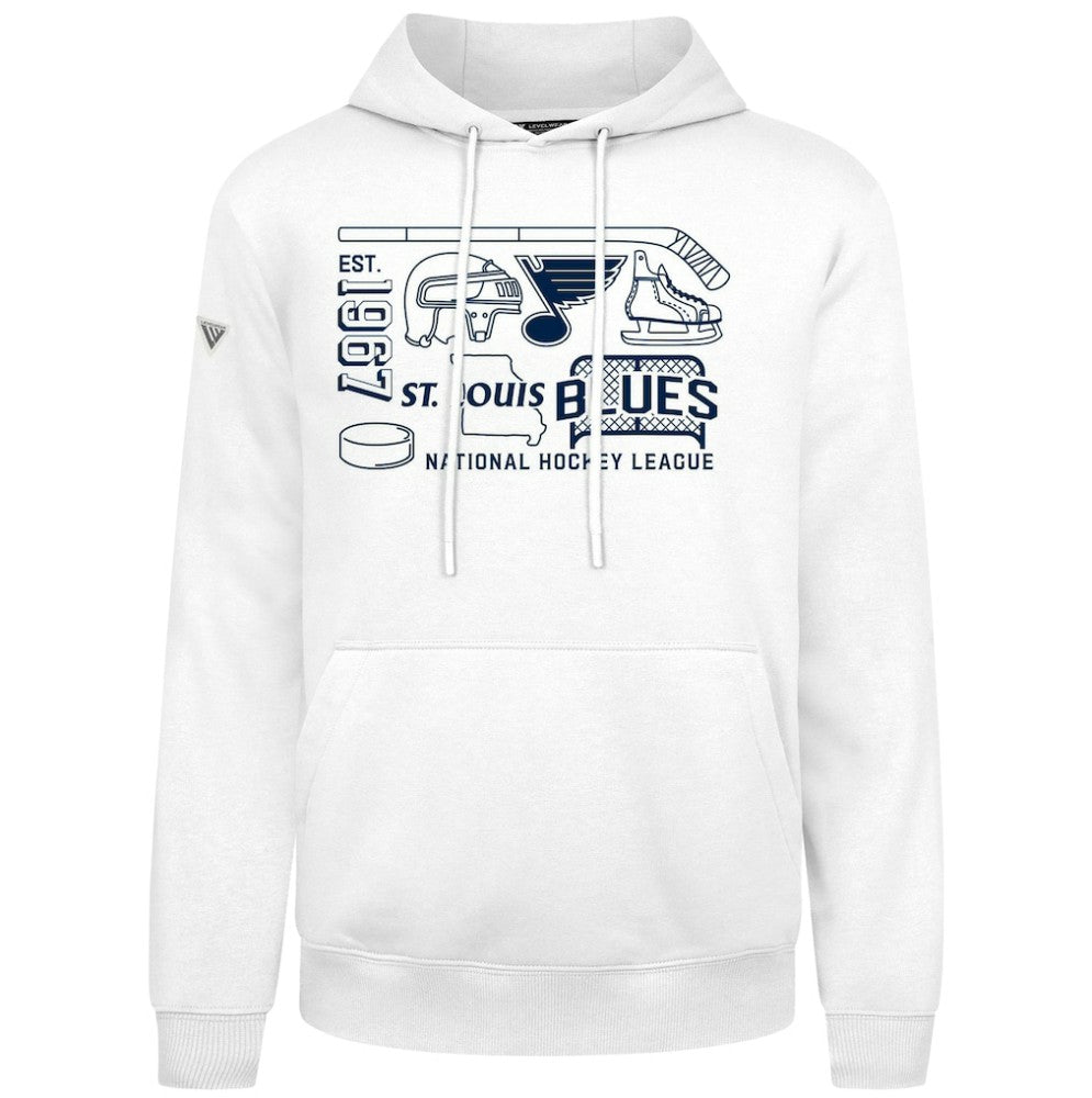 St. Louis Blues Levelwear Podium Campaign Pullover Hoodie - White | NHL sale