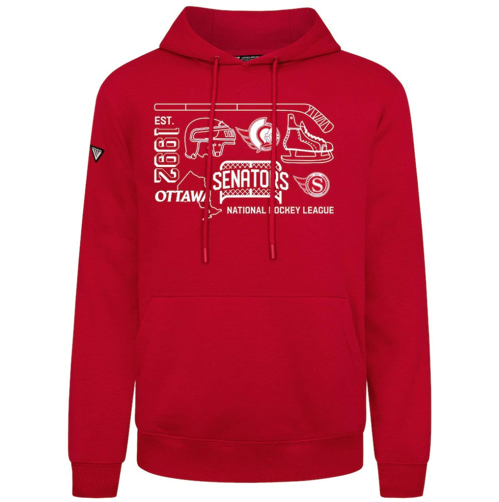 Ottawa Senators Levelwear Podium Campaign Pullover Hoodie - Red | NHL Clearance