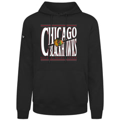 Chicago Blackhawks Levelwear Podium Powerhouse Pullover Hoodie - Black | NHL Clearance