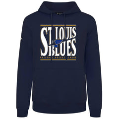 St. Louis Blues Levelwear Podium Powerhouse Pullover Hoodie - Navy | NHL Clearance
