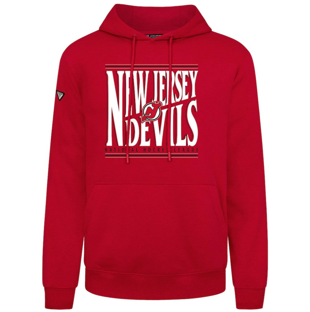 New Jersey Devils Levelwear Podium Powerhouse Pullover Hoodie - Red | NHL Lifestyle