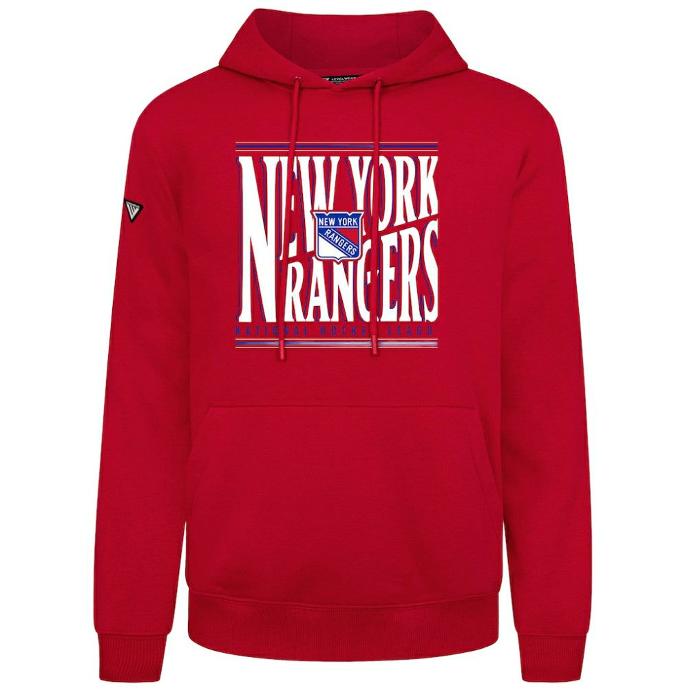 New York Rangers Levelwear Podium Powerhouse Pullover Hoodie - Red | NHL Clearance