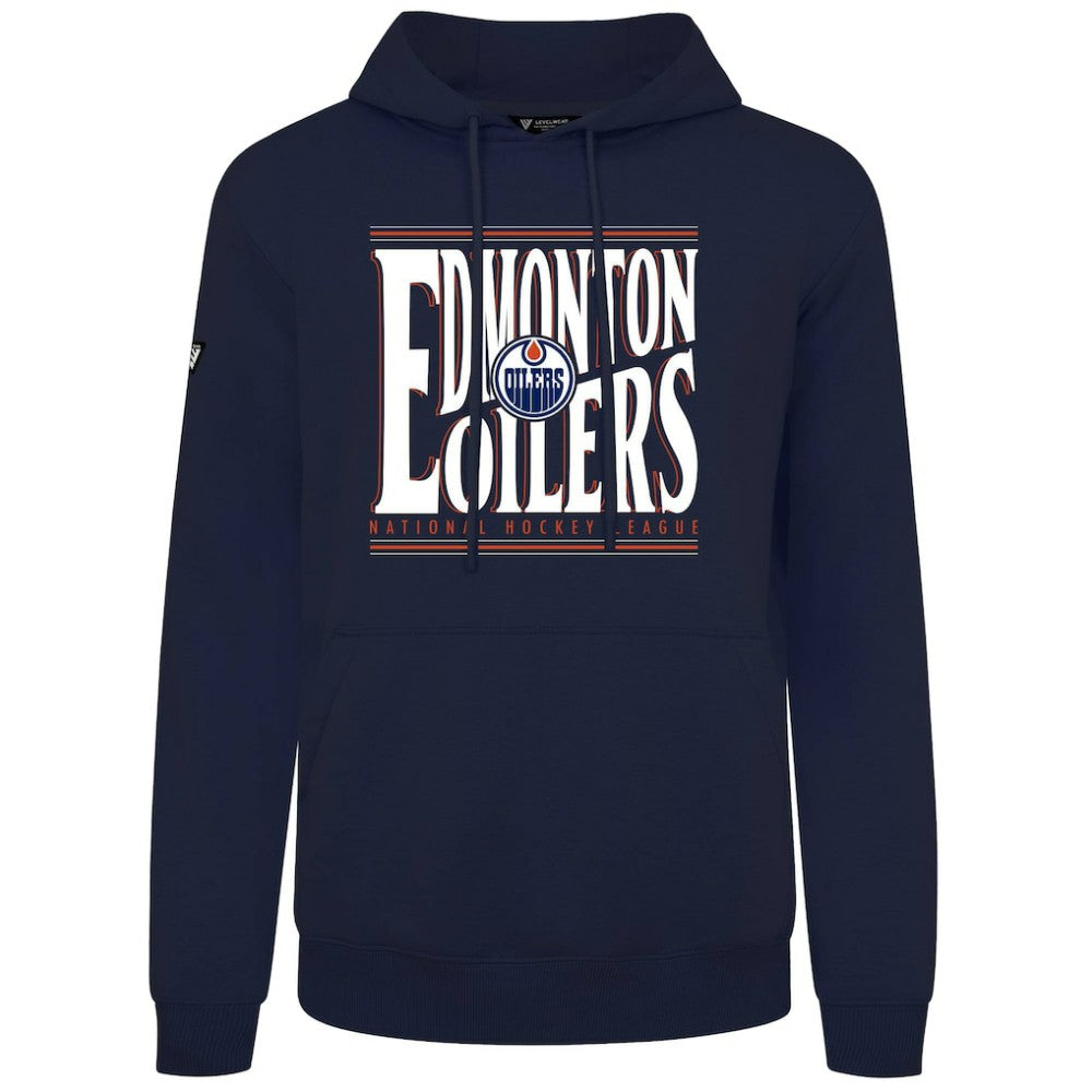Edmonton Oilers Levelwear Podium Powerhouse Pullover Hoodie - Navy | NHL on sale