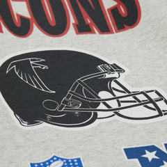 Atlanta Falcons All Over Print Vintage Fleece Crewneck Sweatshirt - Heather Gray - Mitchell & Ness