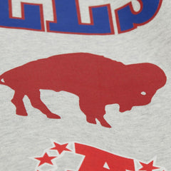 Buffalo Bills All Over Print Vintage Fleece Crewneck Sweatshirt - Heather Gray - Mitchell & Ness