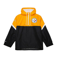 Pittsburgh Steelers Tie Breaker Vintage Logo Lightweight Anorak Half-Zip Windbreaker - Gold/Black - Mitchell & Ness
