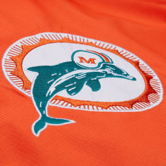 Miami Dolphins Tie Breaker Vintage Logo Lightweight Anorak Half-Zip Windbreaker - Orange/Aqua - Mitchell & Ness