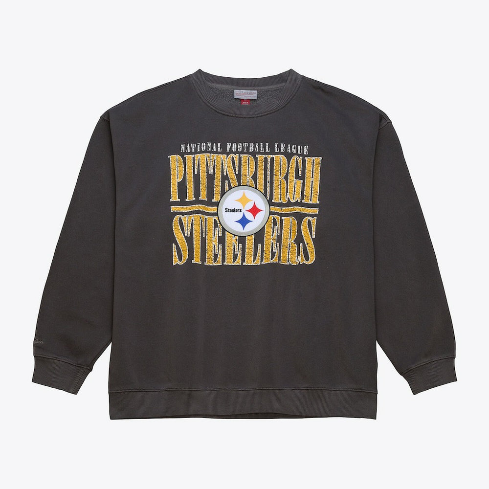 Pittsburgh Steelers Downtown Collection Fleece Sweatshirt - Black - Mitchell & Ness