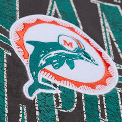 Miami Dolphins Downtown Crew Vintage Logo Sweatshirt - Black - Mitchell & Ness
