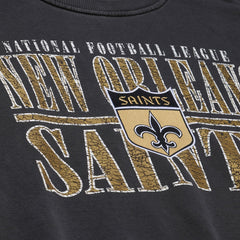 New Orleans Saints Downtown Crew Vintage Logo Sweatshirt - Black - Mitchell & Ness