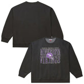 Minnesota Vikings Downtown Crew Vintage Logo Sweatshirt - Black - Mitchell & Ness